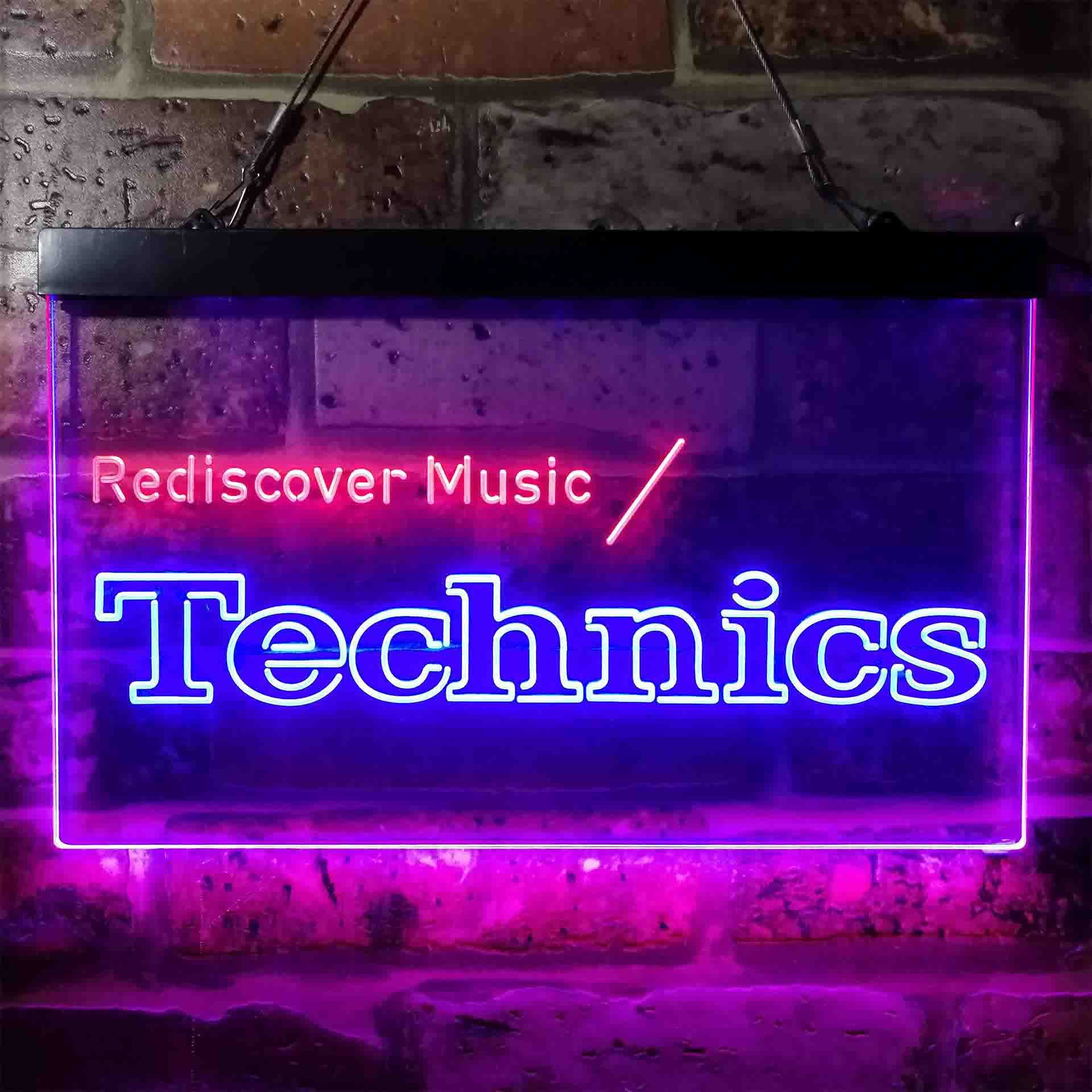 Technics Rediscover Music Dual LED Neon Light Sign